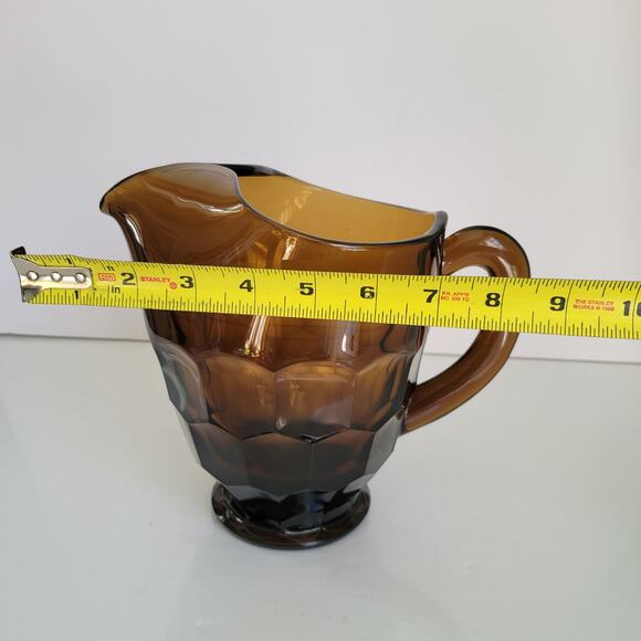 Vintage Viking Glass Pitcher Chestnut Georgian Honeycomb Ice Lip Mid Century - Picture 9 of 11